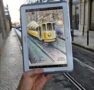 Samsung Note foi tela de artista em Lisboa