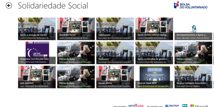 Bolsa do Voluntariado: App para W8