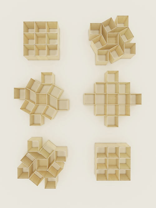 Uma estante ou um transformer? 3 square shelf design ideas