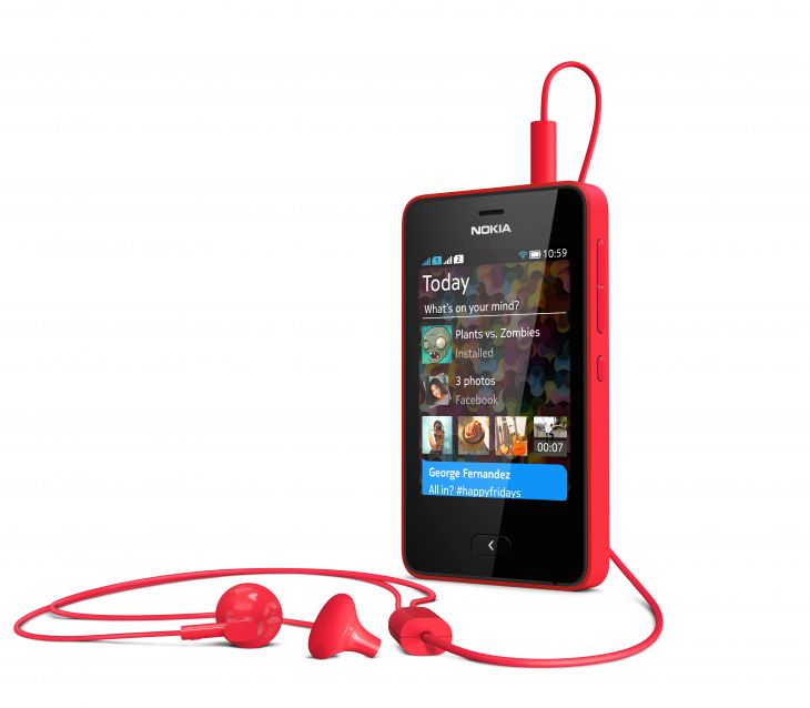 700 nokia asha 501 red with headset