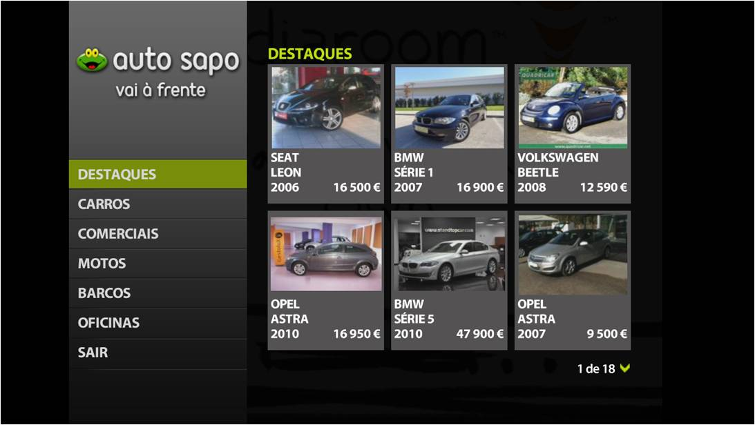 Auto SAPO no MEO com aplicação interativa e gratuitaAuto Sapo