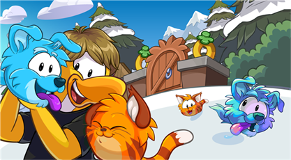 Há festa dos puffles no Club Penguin