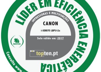Selo Topten da Quercus atribuido a 33 impressoras Canon
