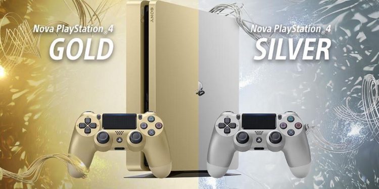 PlayStation 4 com edições limitadas em dourado e prateado