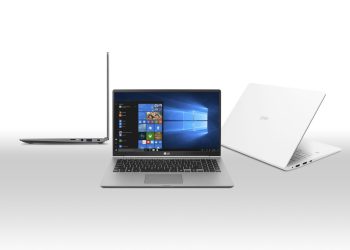 LG Gram é o mais leve laptop da categoria com 995g, exibindo uma construção robusta e bateria de 72Wh com autonomia de até 21,5 horas