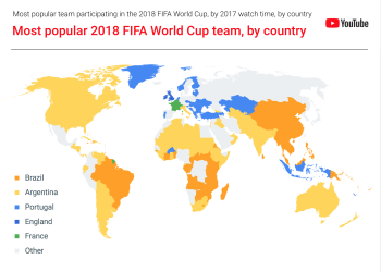 Selecção Portuguesa é a única equipa top 5 nas pesquisas Google para o Mundial de Futebol 2018 13 Selecção de Portugal entre as 5 selecções mais populares a nível mundial no YouTube