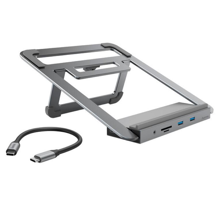 Hama lança docking station com super conectividade 3 Hama 12-in-1 USB-C Docking Station with Notebook Stand