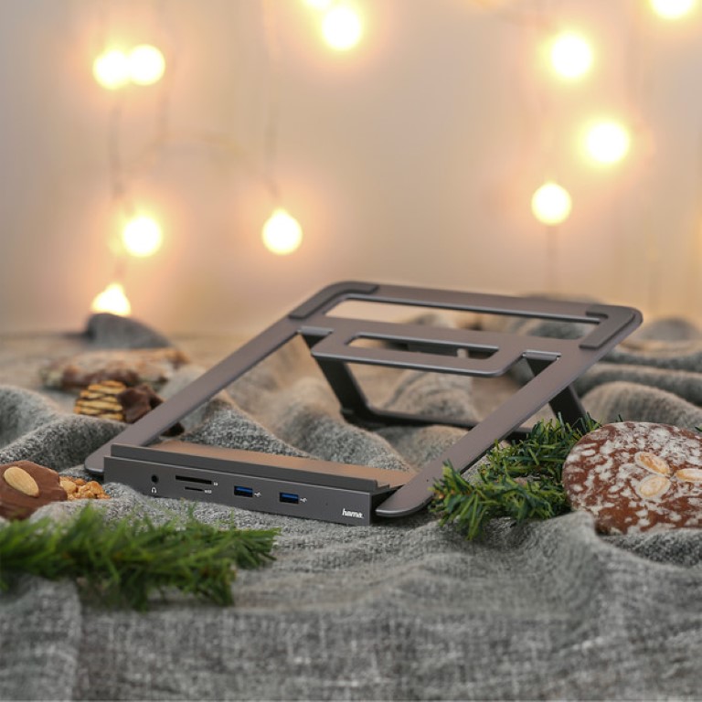 Hama lança docking station com super conectividade 6 Hama 12-in-1 USB-C Docking Station with Notebook Stand