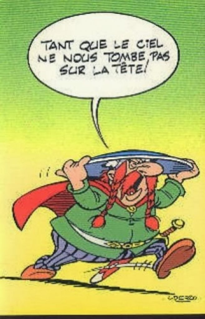 asterix o ceu cai em cima da cabeça
