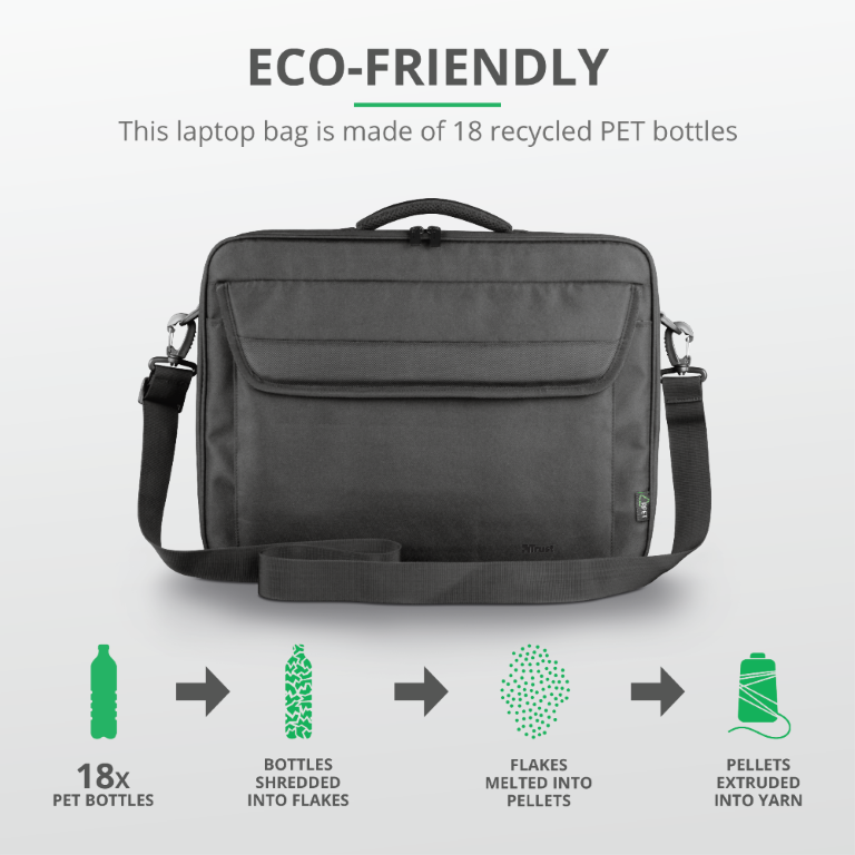 Trust Clevergreen, uma viagem sustentável com acessórios reciclados 2 Trust Atlanta Laptop Bag