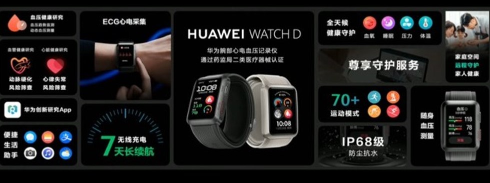 Huawei Watch D: inovação na tecnologia dos smartwatches que permite aos utilizadores medir a tensão arterial 3 Huawei Watch D