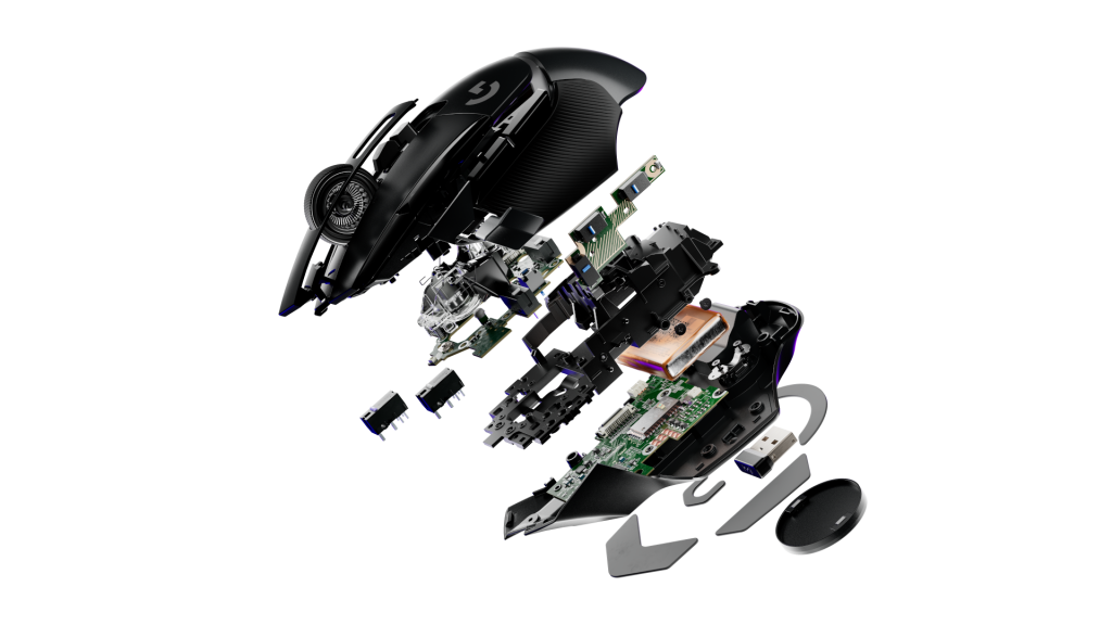 High Resolution PNG G502 X LIGHTSPEED Black EV Exploded View