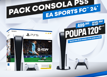 Pack consola PS5 - EA SPORTS FC 24 já está disponível para reserva com um desconto temporário de 120€ 1 Pack consola PS5 – EA SPORTS FC 24 já está disponível para reserva com um desconto temporário de 120€
