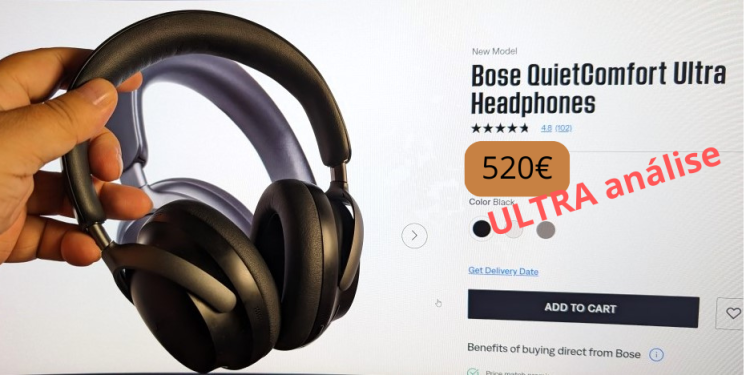 Análise auscultadores Bose QuietComfort Ultra 1 Análise auscultadores Bose QuietComfort Ultra
