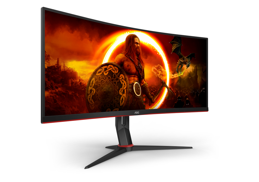 AGON by AOC revela dois displays ultrawide para gaming com 144 Hz/180 Hz e HDR 2 CU34G2XP BK FTR