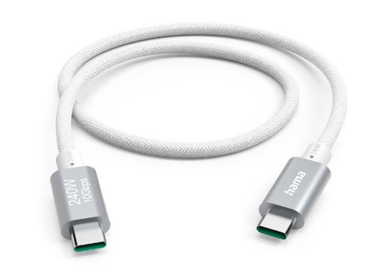 Hama lança cabo USB-C com carregamento até 240W e transferência até 10 Gbps