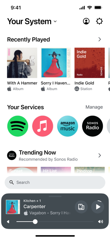 Sonos App Home Screen Light