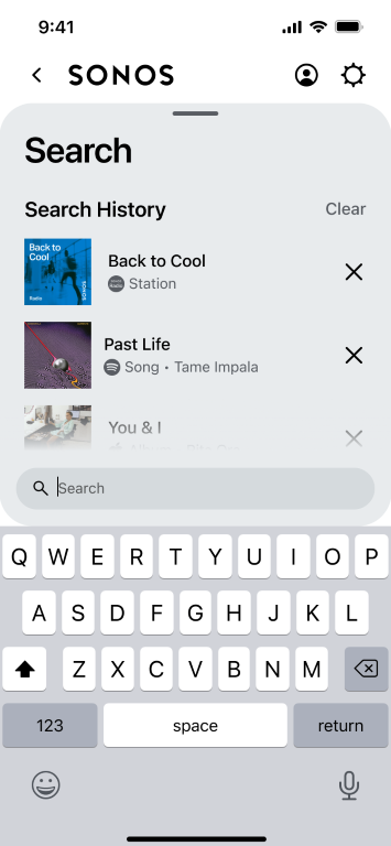 Sonos App Search Results Light