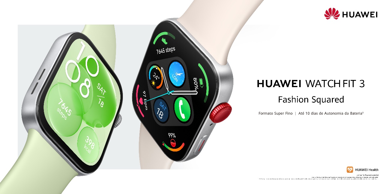 Novo HUAWEI Watch Fit 3 é quadrado