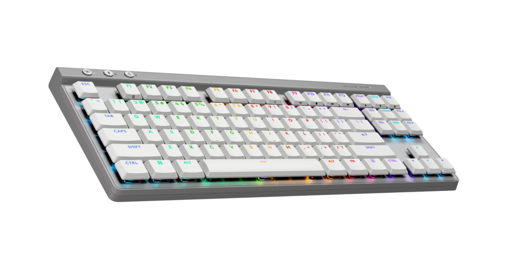 A Logitech G anunciou o teclado para jogos sem fios G515 LIGHTSPEED TKL 4 High Resolution PNG G515 LIGHTSPEED TKL 3QTR R Off White US