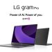 Portáteis LG gram 2025: IA híbrida para máxima produtividade