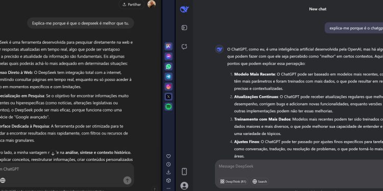 O que pensam o ChatGPT e o DeepSeek um do outro? 1 O que pensam o ChatGPT e o DeepSeek um do outro?