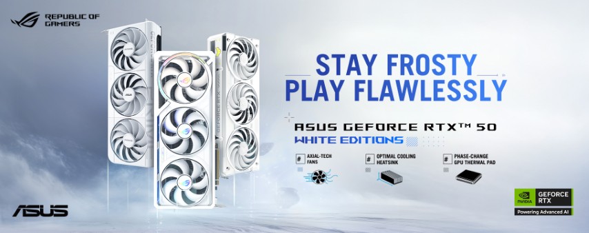 ASUS veste de branco e lança a RTX Série 50 em modo glaciar 2 ASUS GeForce RTX 50 White Editions