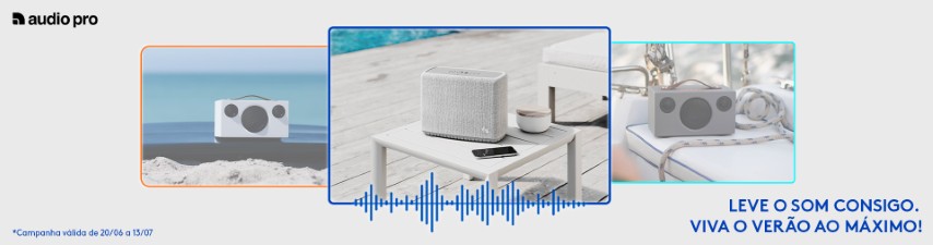Audio Pro: descontos até 30% na campanha de verão Plug Your Life 5 Banner Campanha Verao Audio Pro 01