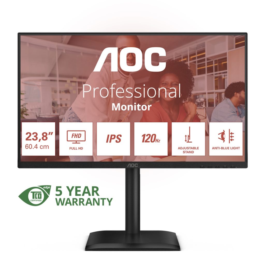 AOC Essential E4: monitores empresariais com 5 anos de garantia 2 AOC Essential E4 24E4U