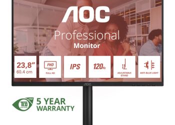 AOC Essential E4: monitores empresariais com 5 anos de garantia