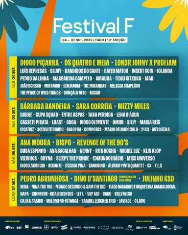 Festival F celebra 10.ª edição de 04 a 07 de setembro 3 Festival F cartaz