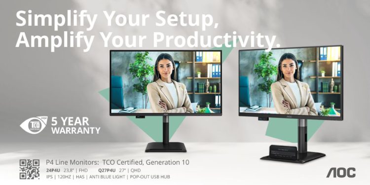 Série AOC Professional P4: produtividade, ergonomia e sustentabilidade