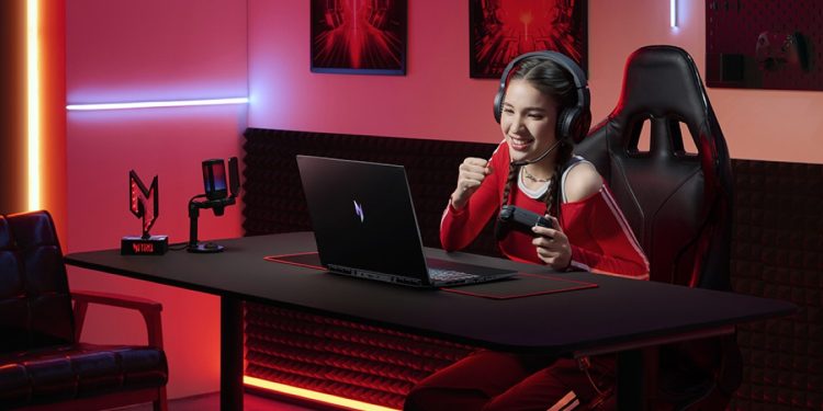 Exposição Acer na IFA 2025 em Berlim com portáteis, monitores e dispositivos de última geração apresentados em ambiente tecnológico futurista.