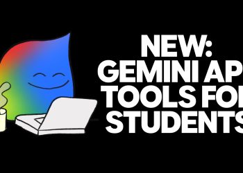 Estudante europeu a usar a aplicação Gemini para estudar com IA