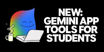 Estudante europeu a usar a aplicação Gemini para estudar com IA