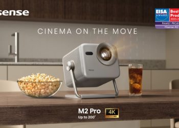 Hisense M2 Pro – mini projetor laser 4K portátil com IA e Dolby Audio