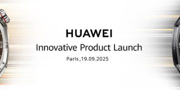 Huawei Watch GT 5 no pulso em corrida urbana”; “Huawei Watch D2 a medir pressão arterial MAPA no pulso”; “Palco do evento Huawei ‘Ride the Wind’ em Paris