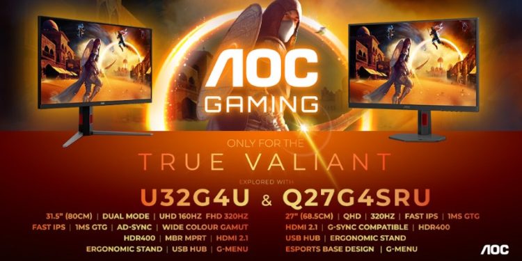 Monitores AGON by AOC Q27G4SRU e U32G4U para gaming a 320 Hz