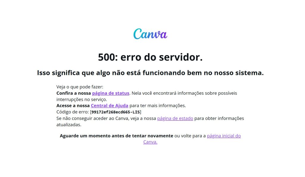Alarme global: apagão AWS travou metade da Internet 4 AWS canva error
