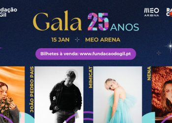 Cartaz da Gala Solidária da Fundação do Gil no MEO Arena, com destaque para os artistas convidados.