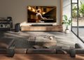 Soundbar Hisense HS2000 com subwoofer e colunas surround sem fios AX5140Q.