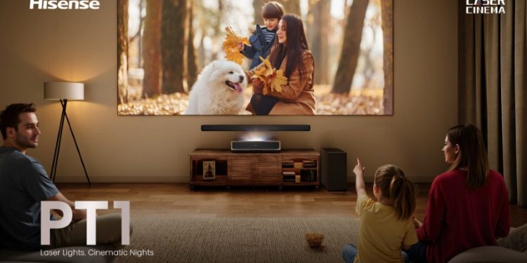 Hisense PT1: cinema em casa com imagem deslumbrante 1 Hisense PT1 Laser Cinema com TriChroma, Dolby Vision Atmos e ecrã até 150”