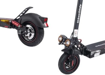 Trotinete elétrica UrbanGlide All Road 6 Pro com pneus off-road e iluminação LED RGB