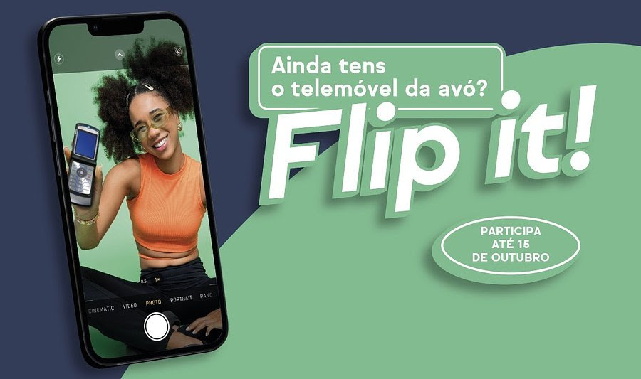 Flip It: passatempo da Worten com recondicionados 2 Smartphone recondicionado Flippers by Worten em destaque num fundo colorido