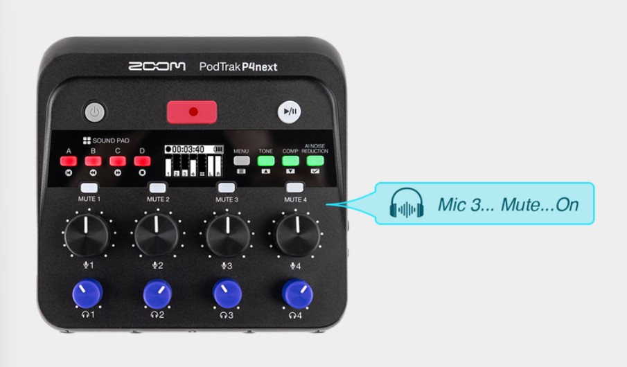 Zoom PodTrak P4next: um estúdio Podcast na mão 3 Zoom PodTrak P4next b