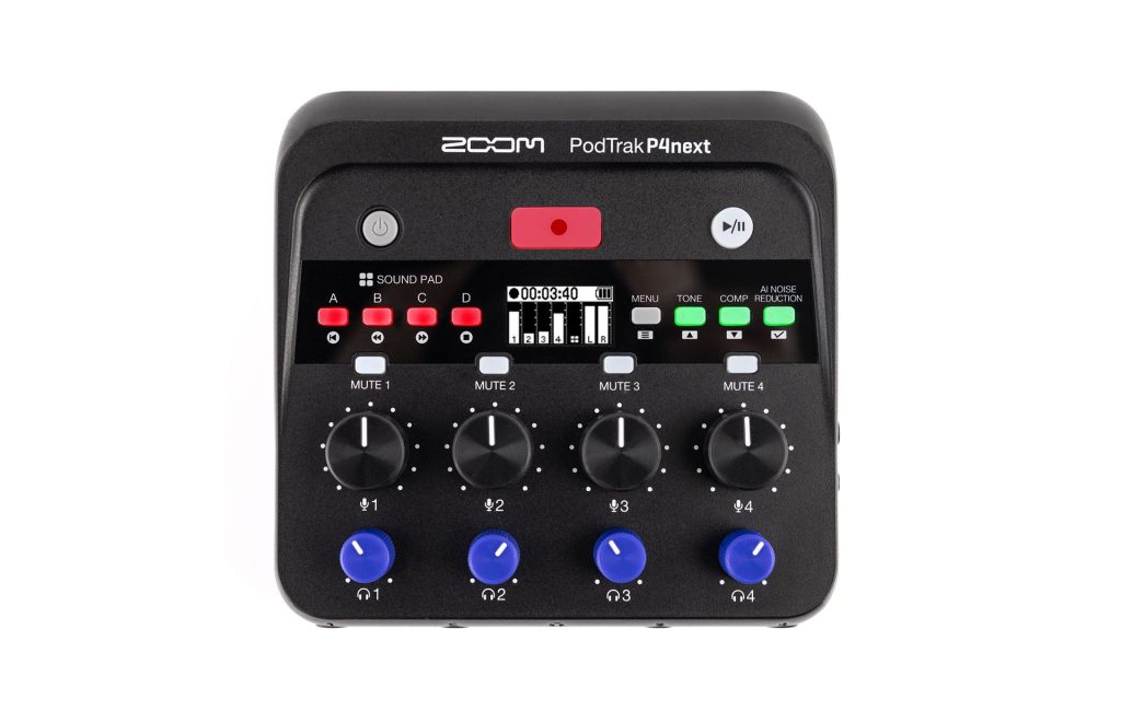 Zoom PodTrak P4next: um estúdio Podcast na mão 2 Zoom PodTrak P4next c