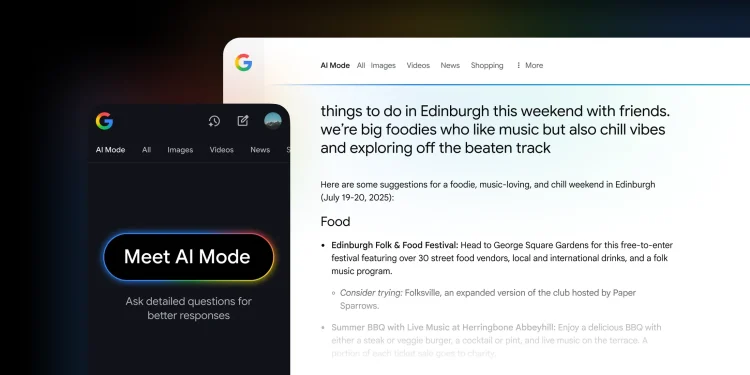Interface do Modo IA do Google em português