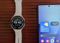 Samsung Galaxy Watch 8 e Watch 8 Classic no pulso, a monitorizar saúde e exercício.