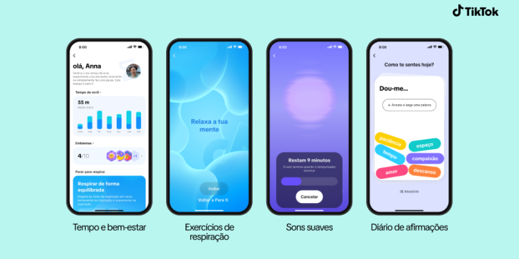 TikTok anuncia espaço Tempo e Bem-Estar com ferramentas para controlar vício em redes sociais