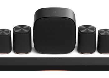 LG Sound Suite com soundbar H7 e colunas modulares Dolby Atmos FlexConnect